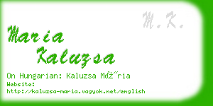 maria kaluzsa business card